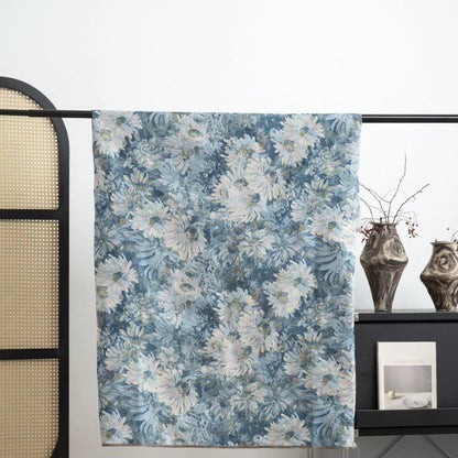 Monet Jacquard Sofa Fabric, for Sofa Covers & Cushions - Monet Blue