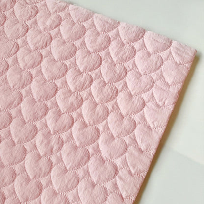 Nylon Quilted Puffer Fabric, Candy Hearts, for Coats, Bags & Cushions - Pink