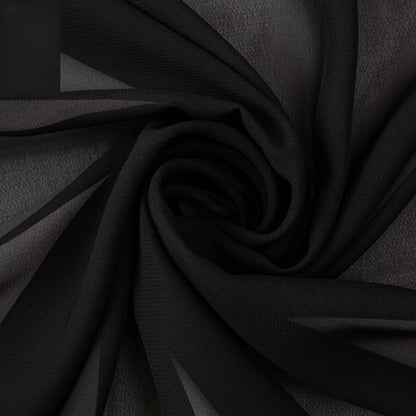 Opaque Chiffon Fabric, Solid, for Hanfu Linings, Dresses & Blouses - Black