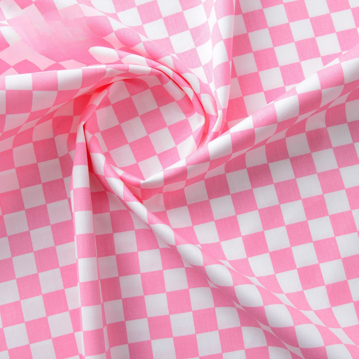 Plaid Cotton Fabric, Gingham Check Cloth for DIY & Bedding - Pink