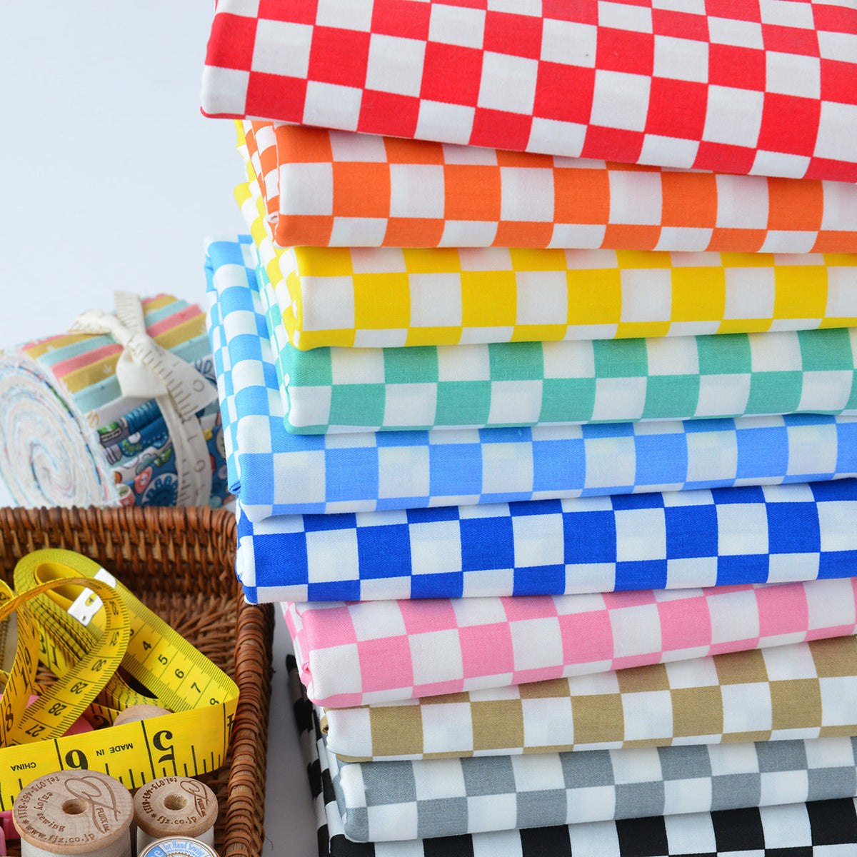 Plaid Cotton Fabric, Gingham Check Cloth for DIY & Bedding