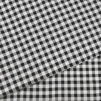 Plaid Cotton Linen Fabric for Tablecloths, Sofa Covers & Crafts - Black Plaid