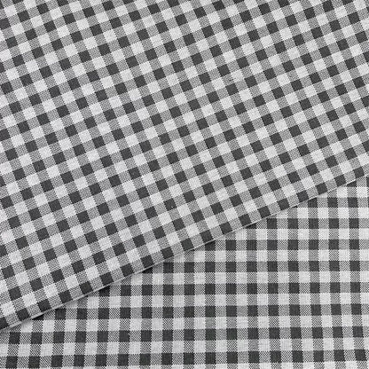 Plaid Cotton Linen Fabric for Tablecloths, Sofa Covers & Crafts - Grey Plaid