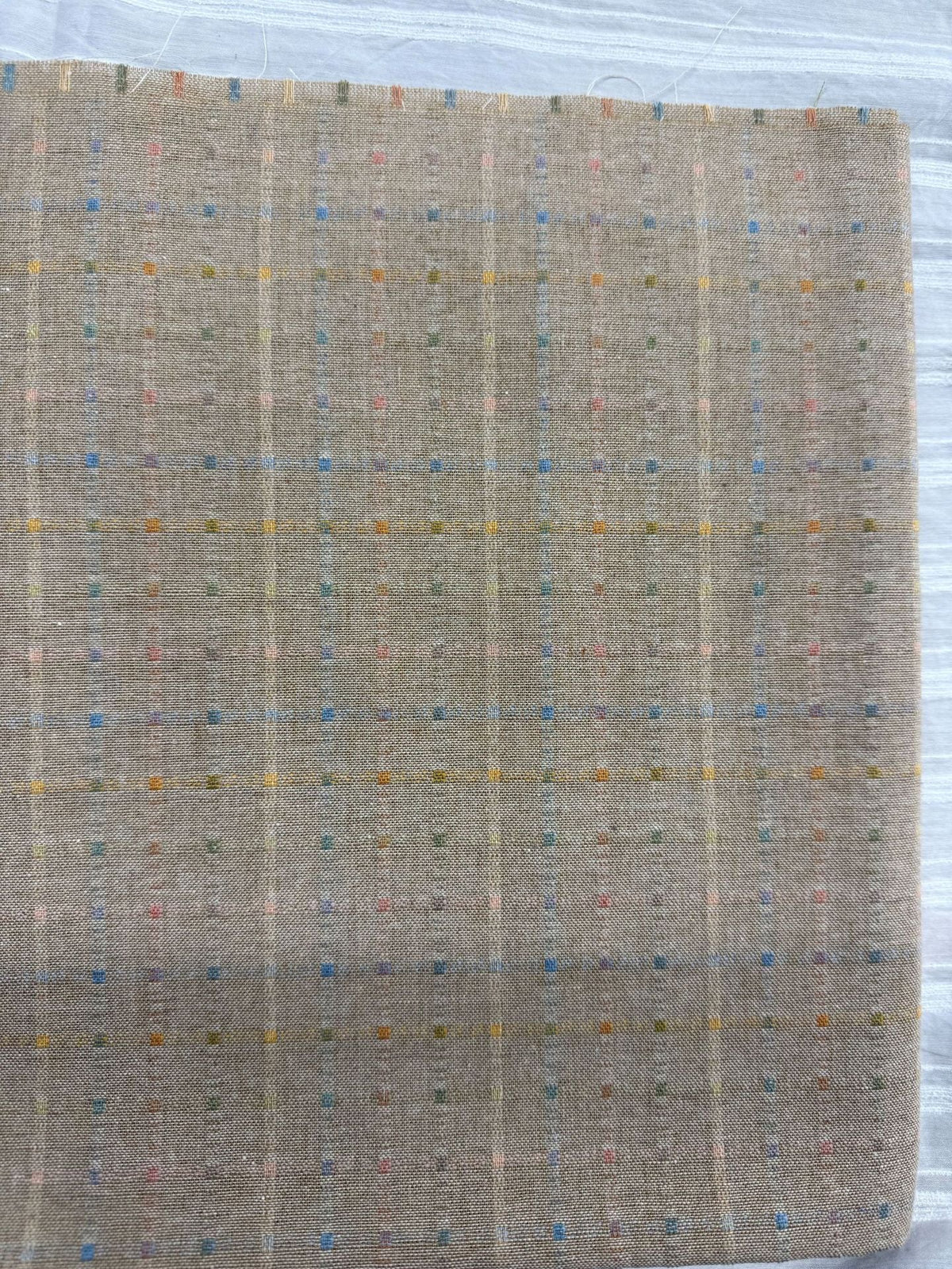 Polka Dot Jacquard Fabric, Small Weave for Shirts & Dresses - Light Coffee