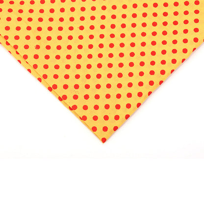 Polka Dot Polyester Fabric, Dotted Cloth for Bags & Table Linens - Yellow Red Dot