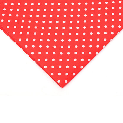 Polka Dot Polyester Fabric, Dotted Cloth for Bags & Table Linens - Red