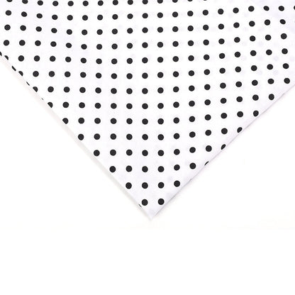 Polka Dot Polyester Fabric, Dotted Cloth for Bags & Table Linens - White Black Dot