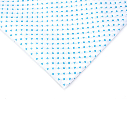 Polka Dot Polyester Fabric, Dotted Cloth for Bags & Table Linens - White Blue Dot