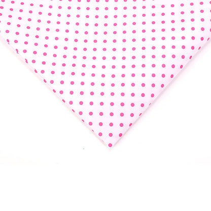 Polka Dot Polyester Fabric, Dotted Cloth for Bags & Table Linens - White Pink Dot