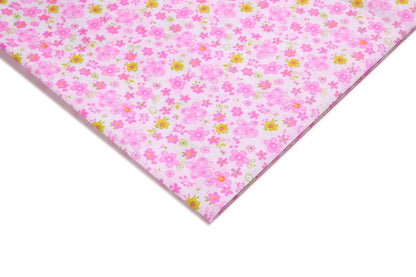 Polyester Butterfly Floral Fabric, for Bags & Picnic Crafts - Pink