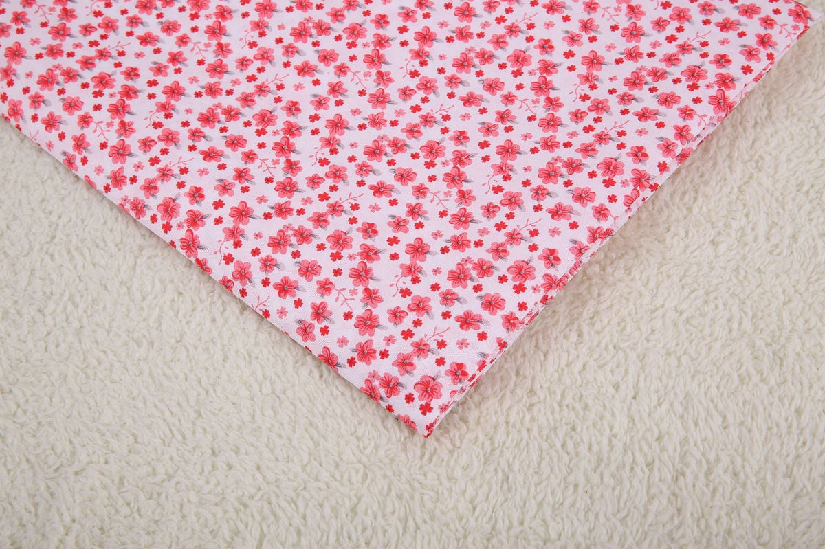 Polyester Orchid Print Fabric, for Hair Pieces & Crafts - Red