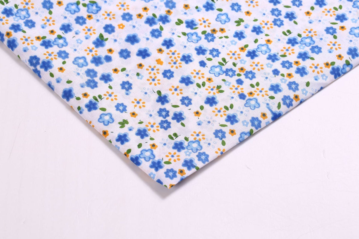 Polyester Plum Blossom Fabric, for Headwear & Table Decor - Blue