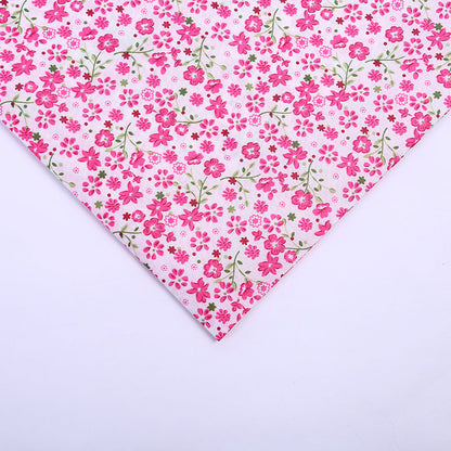Polyester Small Floral Fabric, for Pouches & Linings - Plum Red