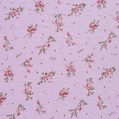 Floral Rose Dot Printed Cotton Fabric By The Yard | 8 Colors, 57" Wide for Dresses & Tops