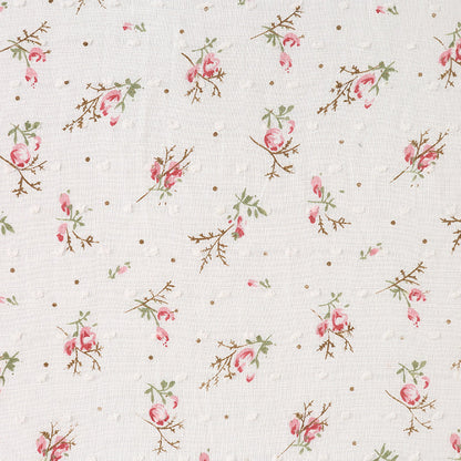 Floral Rose Dot Printed Cotton Fabric By The Yard | 8 Colors, 57" Wide for Dresses & Tops
