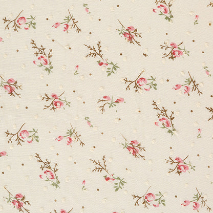 Floral Rose Dot Printed Cotton Fabric By The Yard | 8 Colors, 57" Wide for Dresses & Tops