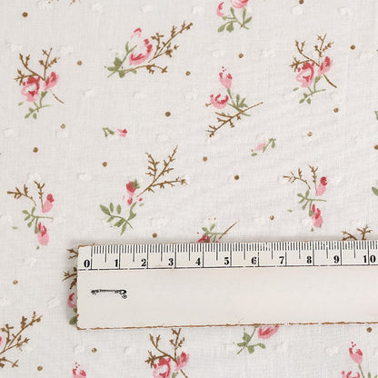 Floral Rose Dot Printed Cotton Fabric By The Yard | 8 Colors, 57" Wide for Dresses & Tops