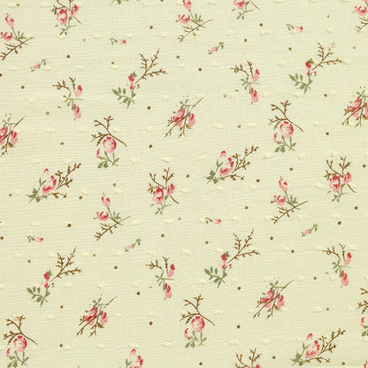 Floral Rose Dot Printed Cotton Fabric By The Yard | 8 Colors, 57" Wide for Dresses & Tops