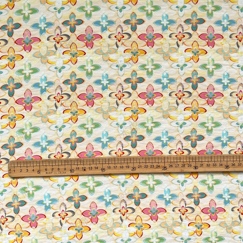 Printed Fabric, Printed, for Dresses & Tops, 59 in Wide - Beige