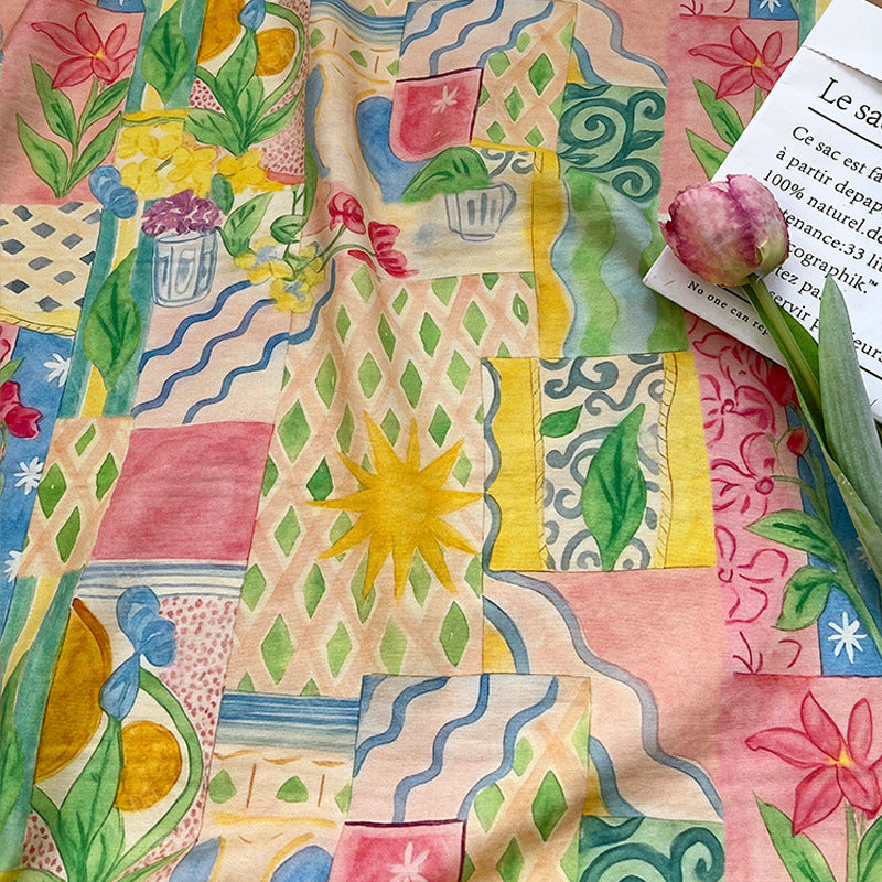 Printed Fabric, Printed, for Dresses & Tops, 59 in Wide