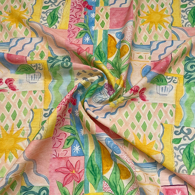 Printed Fabric, Printed, for Dresses & Tops, 59 in Wide