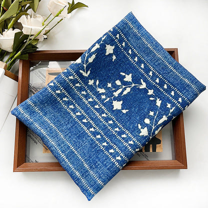 Indigo Bird Vine Stripe Print Cotton Fabric By The Yard | 59" Wide for Dresses & Tops
