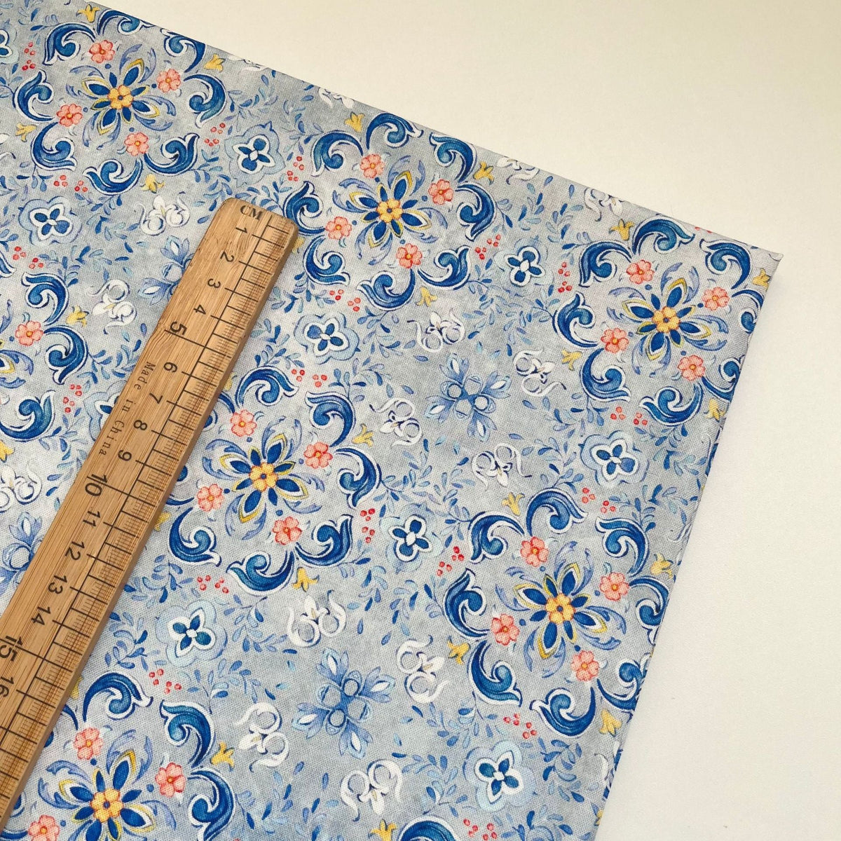 Printed Fabric, Printed, for Dresses & Tops, 59 in Wide - Sky Tile Mandala