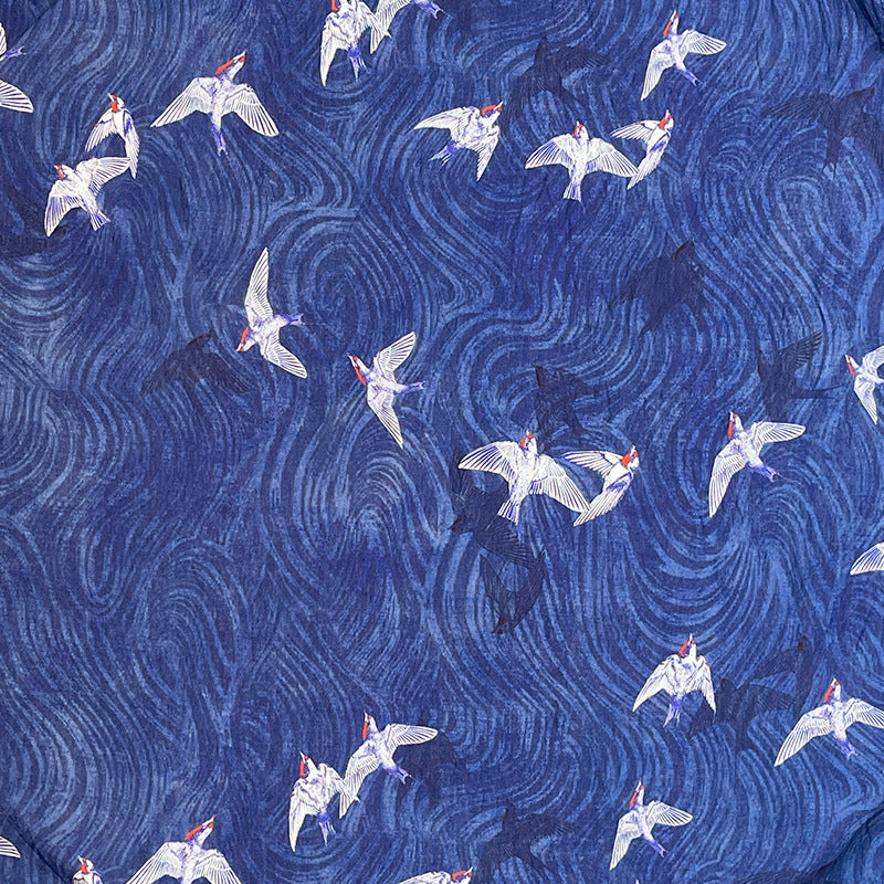 Printed Fabric, Printed, for Dresses & Tops, 59 in Wide - Blue