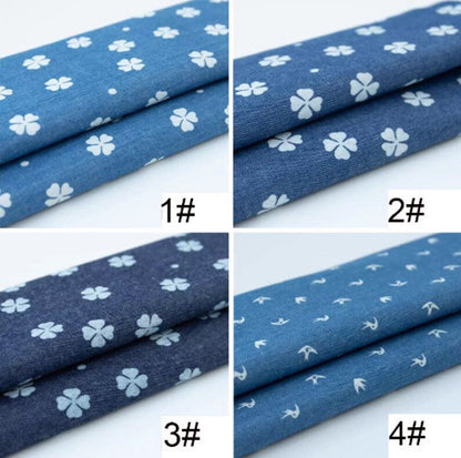 Printed Denim Cotton Fabric By The Yard | 26 Colors, Lightweight, 60" Wide for Shirts & Dresses