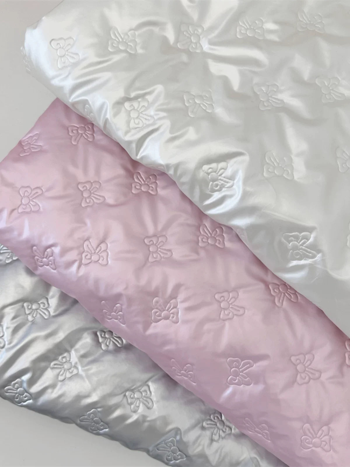 Quilted PU Leather Bow Fabric, for Bags & Vests