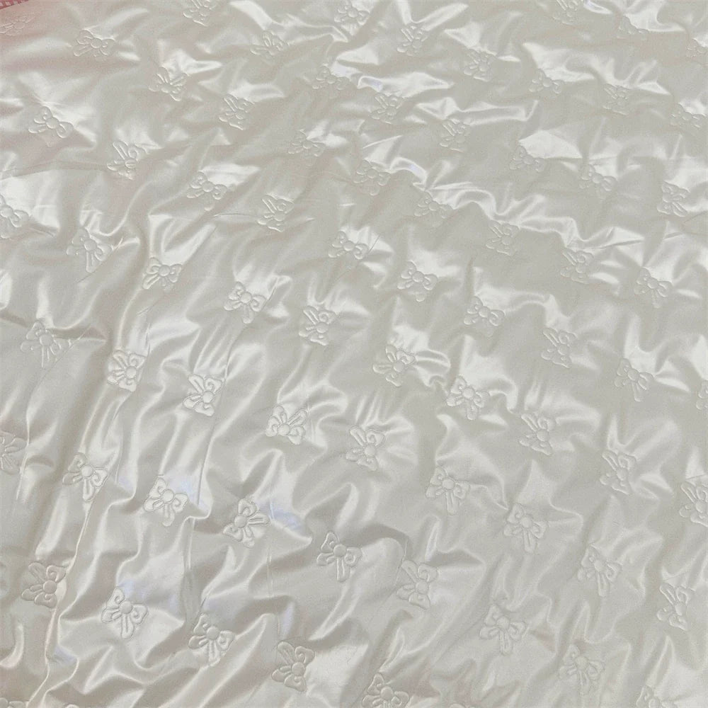 Quilted PU Leather Bow Fabric, for Bags & Vests - PU Bow Beige