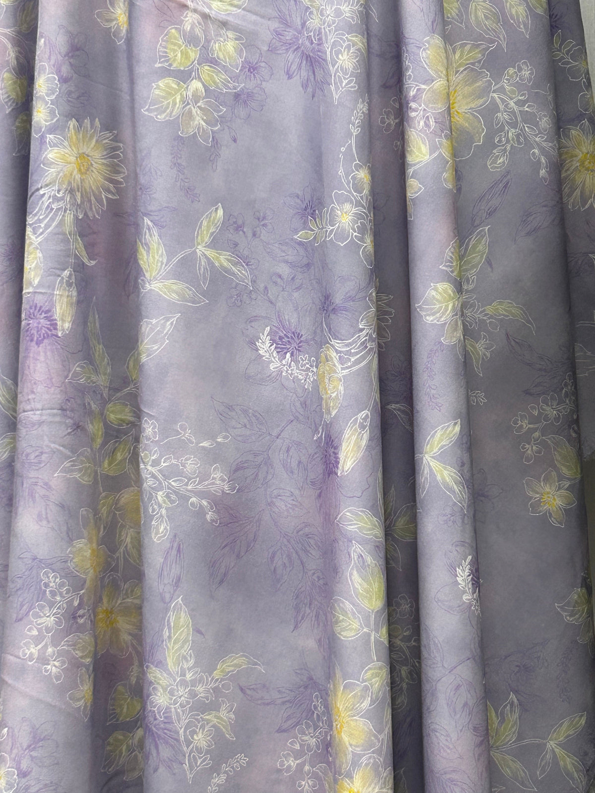 Rayon Fabric, Bauhinia Floral Print, for Dresses & Pajamas