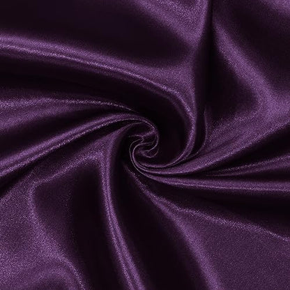 Satin Fabric, Solid, for Evening Wear & Linings, 59 in Wide - Dark Purple