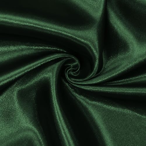 Satin Fabric, Solid, for Evening Wear & Linings, 59 in Wide - Emerald Green