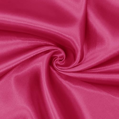 Satin Fabric, Solid, for Evening Wear & Linings, 59 in Wide - Hot Pink
