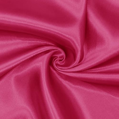 Satin Fabric, Solid, for Evening Wear & Linings, 59 in Wide - Hot Pink