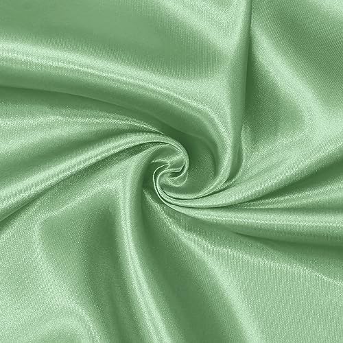 Satin Fabric, Solid, for Evening Wear & Linings, 59 in Wide - Sage Green