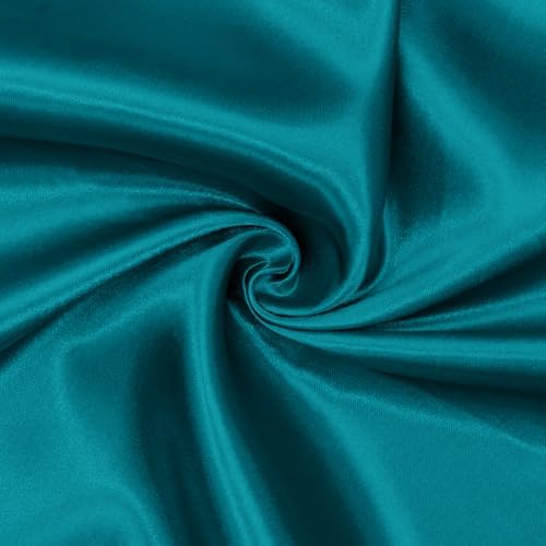 Satin Fabric, Solid, for Evening Wear & Linings, 59 in Wide - Teal