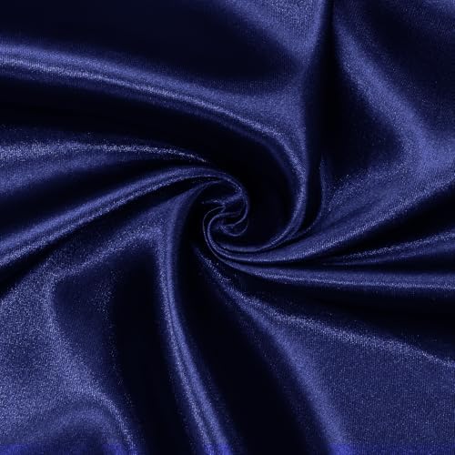 Satin Fabric, Solid, for Evening Wear & Linings, 59 in Wide - Navy Blue