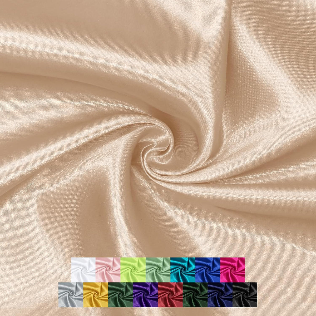 Satin Fabric, Solid, for Evening Wear & Linings, 59 in Wide