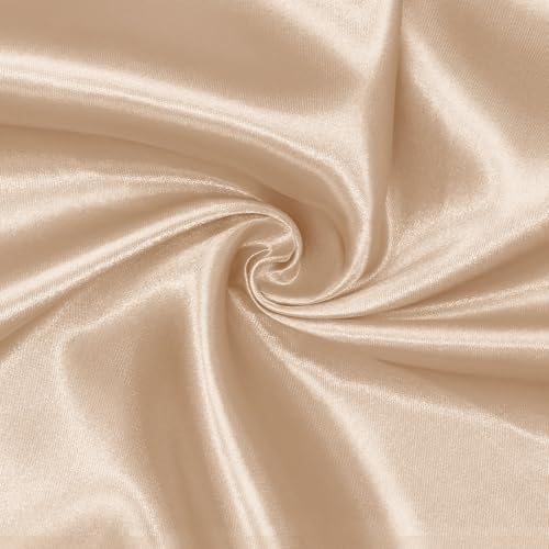 Satin Fabric, Solid, for Evening Wear & Linings, 59 in Wide - Beige