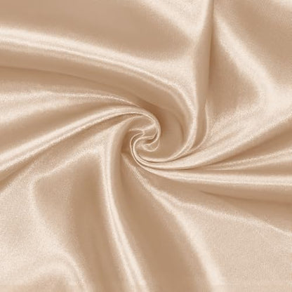 Satin Fabric, Solid, for Evening Wear & Linings, 59 in Wide - Beige