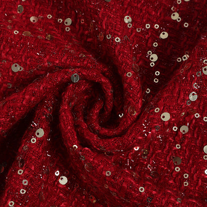 Sequin Plaid Tweed Fabric, 3 Colors for Dresses, Jackets & Decor