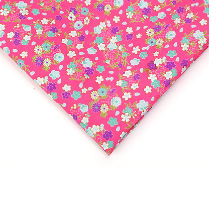 Small Floral Polyester Fabric, Tiny Print Cloth for Bags & Table Linens - Plum Red