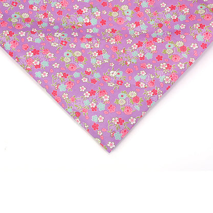 Small Floral Polyester Fabric, Tiny Print Cloth for Bags & Table Linens - Purple