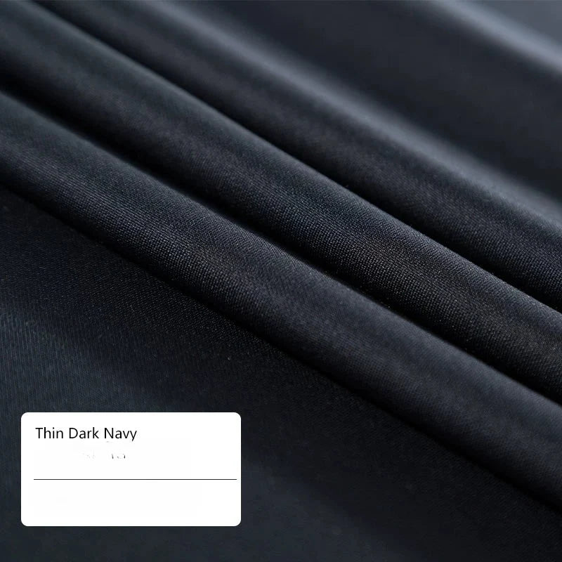 Stretch Suiting Fabric, High-Density Polyester Cloth for Trousers & Blazers - Thin Navy