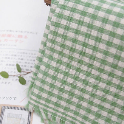Thick Cotton Check Fabric, 210 GSM, for Upholstery & Storage