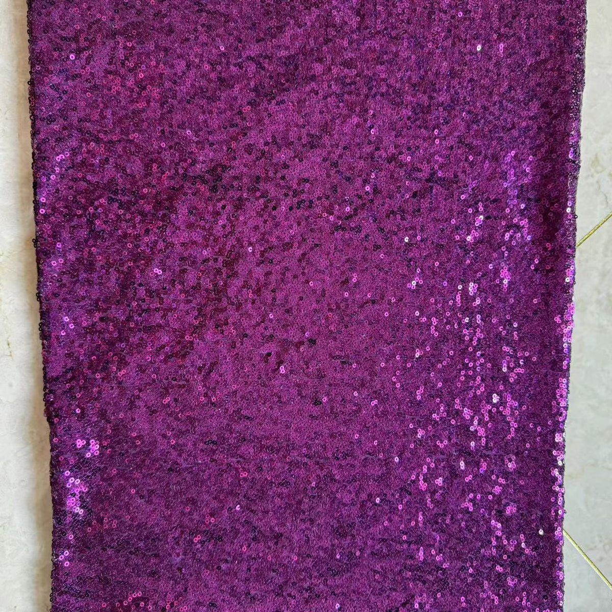 Sequin Embroidery Fabric, Trailing Floral, 51 in Wide - Deep Purple