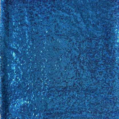 Sequin Embroidery Fabric, Trailing Floral, 51 in Wide - Peacock Blue