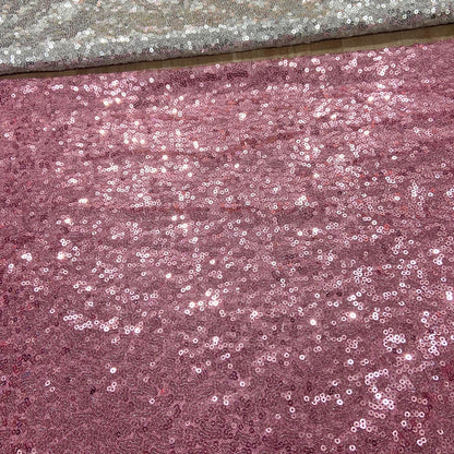Sequin Embroidery Fabric, Trailing Floral, 51 in Wide - Pink